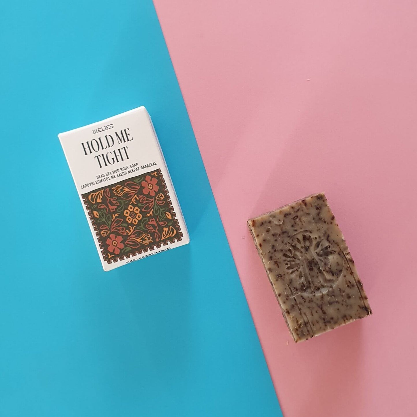 φυσικό σαπούνι με λάσπη νεκράςς θάλασσας για απολέπιση σώματος 111 Ελιές