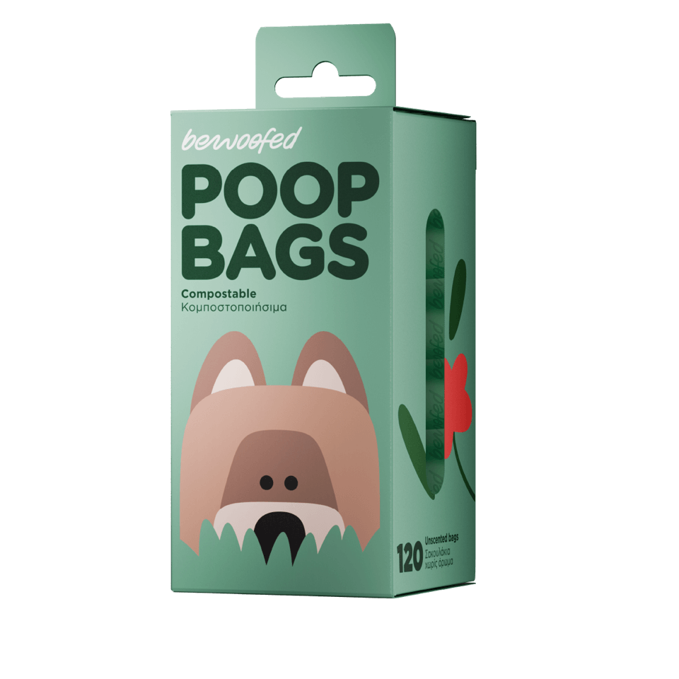 Κομποστοποιήσιμες σακούλες σκύλων από άμυλο πατάτας, 120 τεμάχια, φιλικές προς το περιβάλλον
