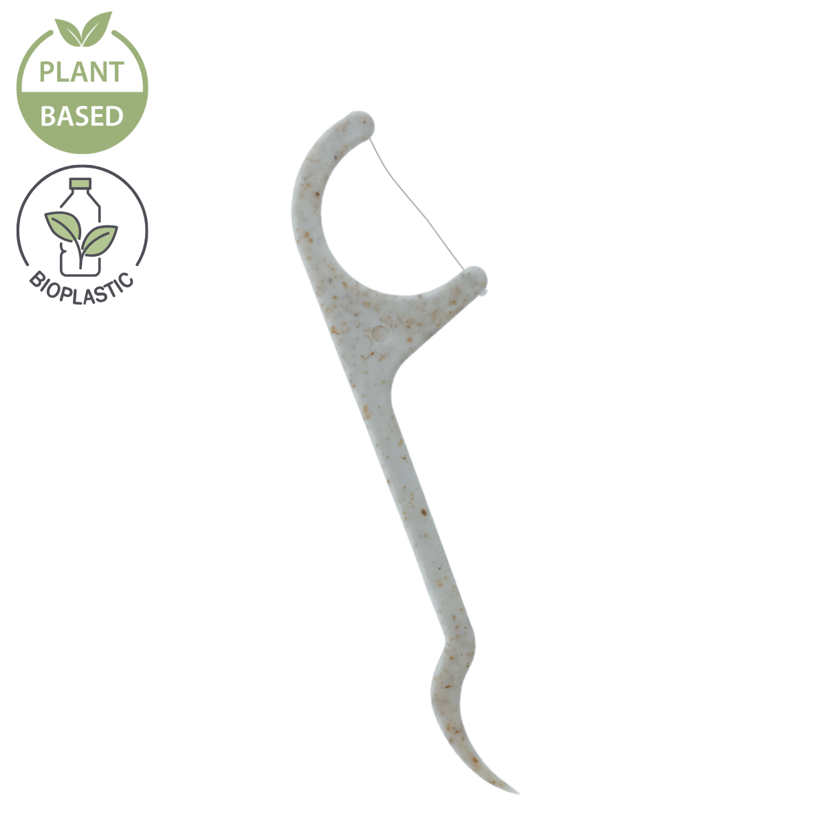 Bio-based οδοντικό νήμα με λαβή, 50 τεμάχια σε οικολογική συσκευασία, ανθεκτικό και BPA-free