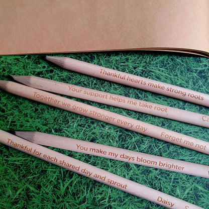 Plain A5 bamboo σημειωματάριο με ειδική ετικέτα «Thank You for Helping Ideas Grow».